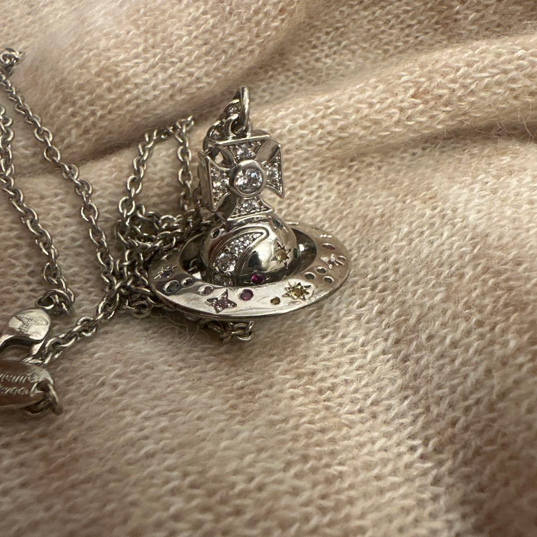 ヴィヴィアンウエストウッドMAN DEMETRIUS ORB ネックレスシルバー