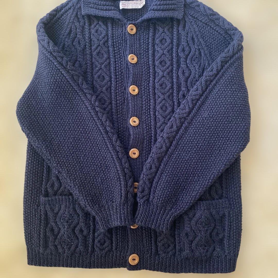 【希少 茶タグ】インバーアラン 3A スコットランド製 ネイビー 40 Ｌサイズ