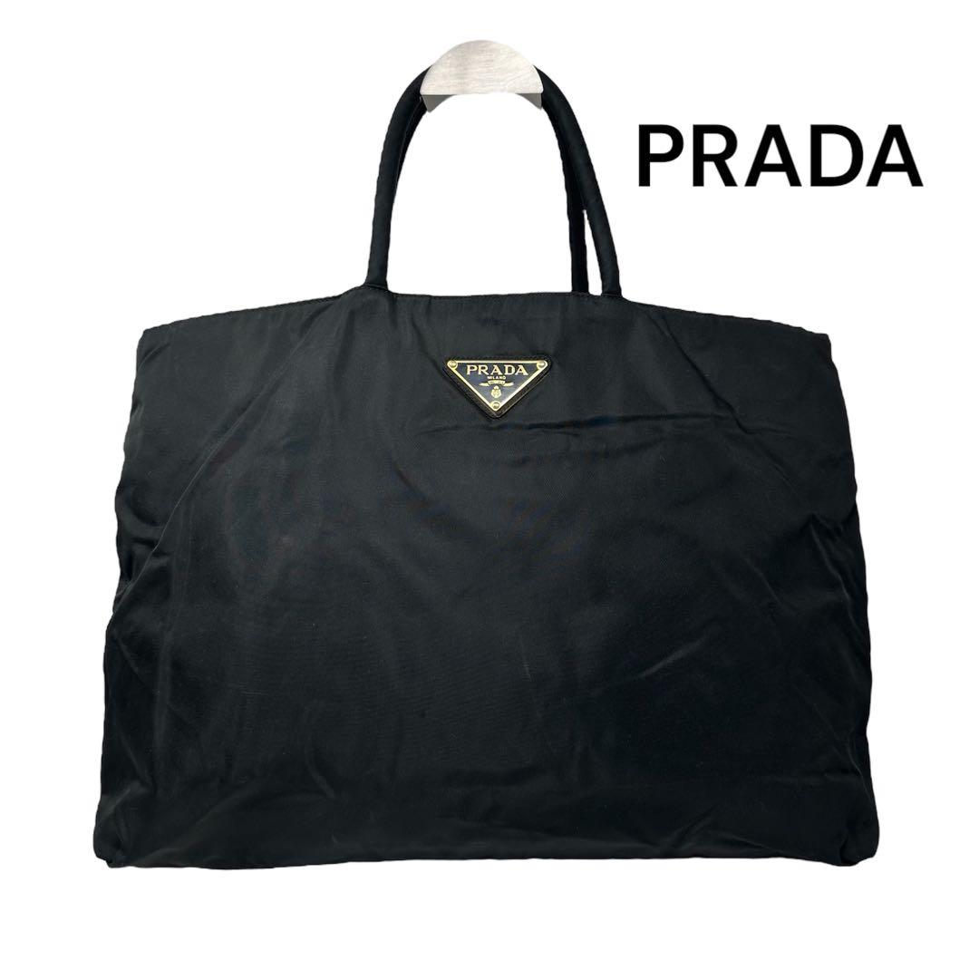 PRADA ビジネスバッグ 黒 大きめ　A4可　N2-8.5