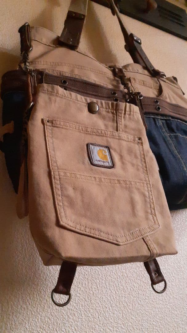デニムリメイク★★★OUOUTDOOR VINTAGE 肩掛けトート&腰袋付き