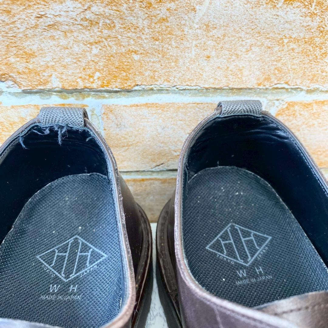 【人気メンズブランド革靴】WH ダークブラウン　プレーントゥ　85　27.0㎝