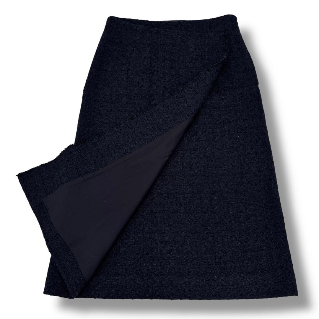 極美品】トゥモローランド ツイード スーツ セットアップ ノーカラージャケット