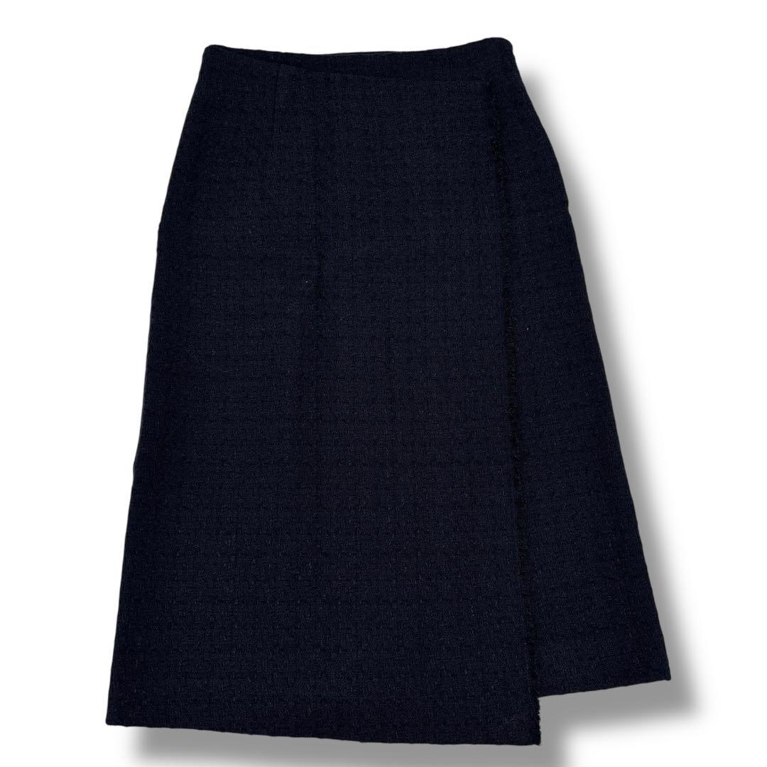 極美品】トゥモローランド ツイード スーツ セットアップ ノーカラージャケット