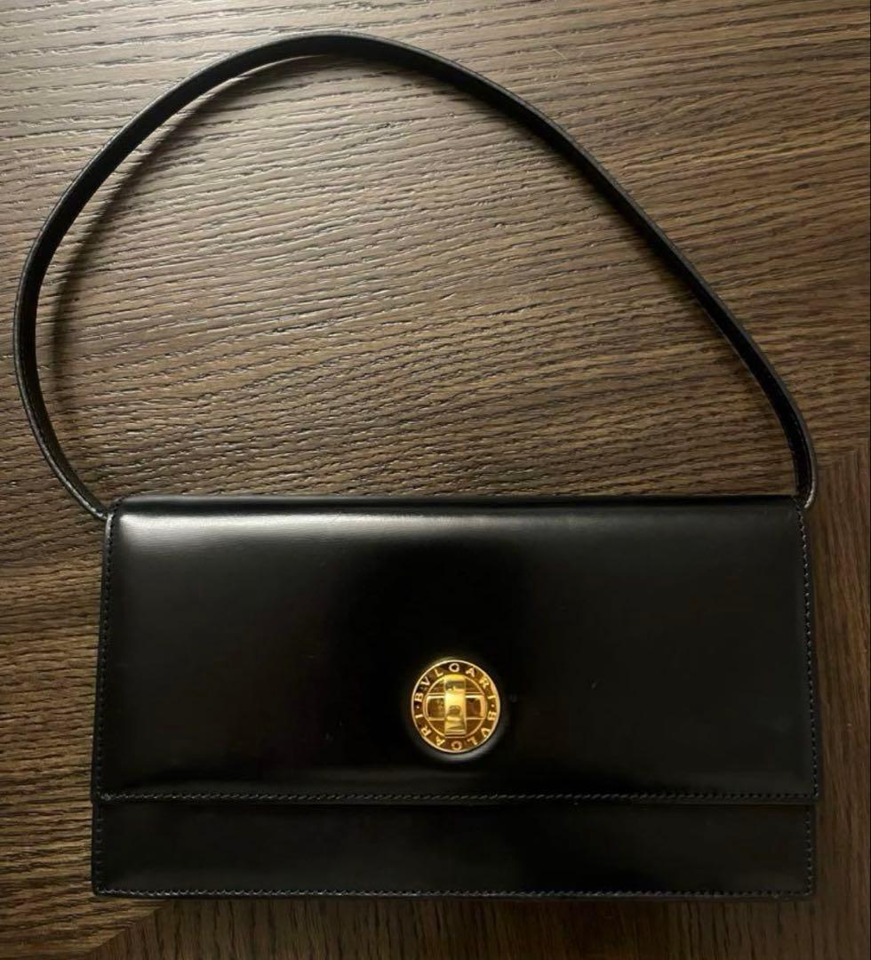 d*3様 【超美品】ブルガリ カーフレザー クラッチ ショルダーバッグ ブラック
