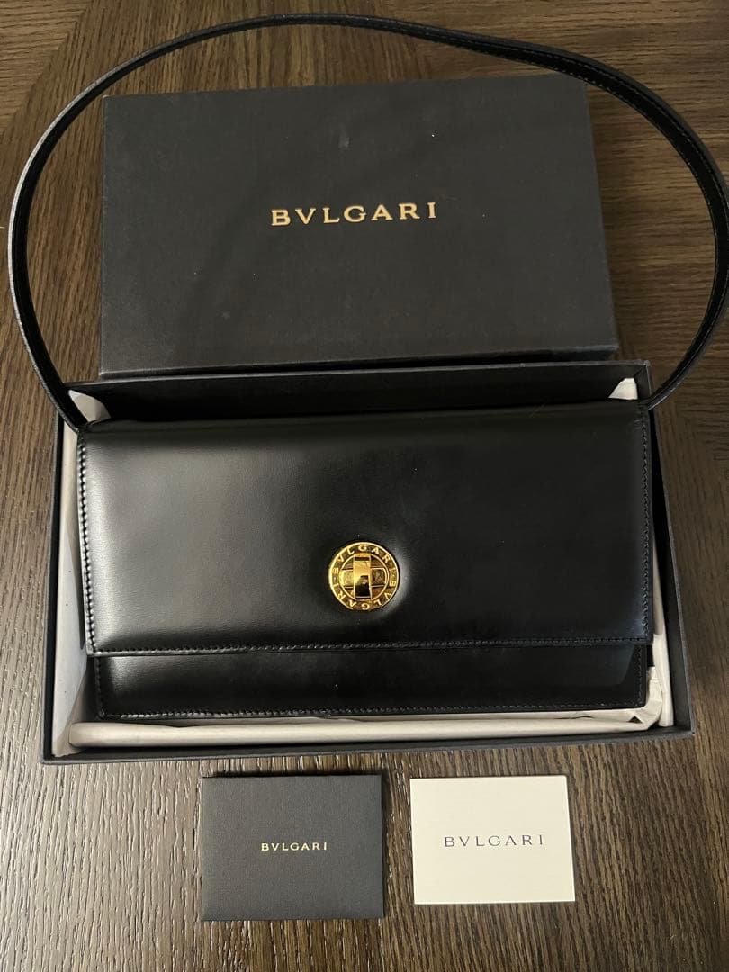 d*3様 【超美品】ブルガリ カーフレザー クラッチ ショルダーバッグ ブラック
