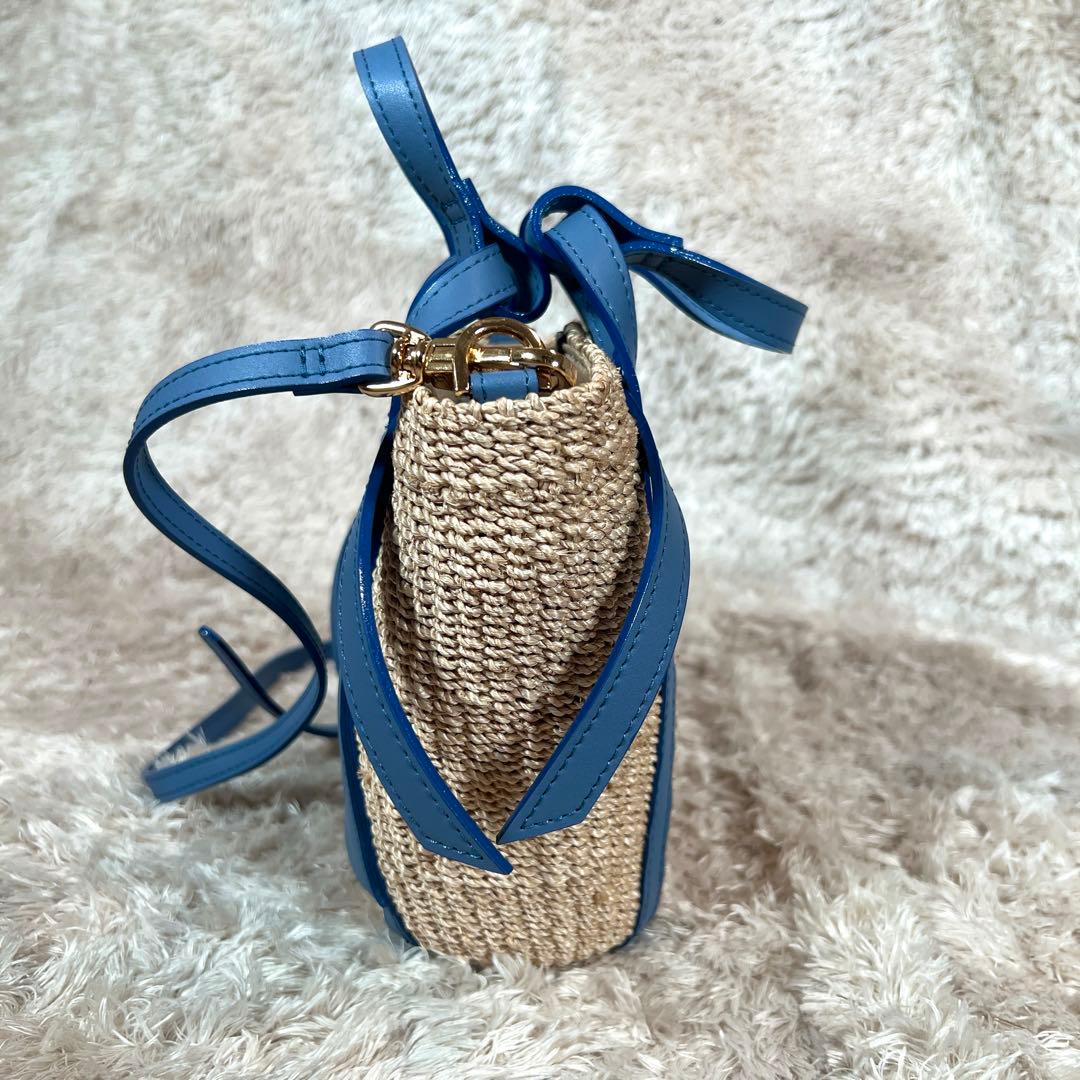 希少　ヴィオラドーロ　かごバッグ　2way ショルダーバッグ　レザー