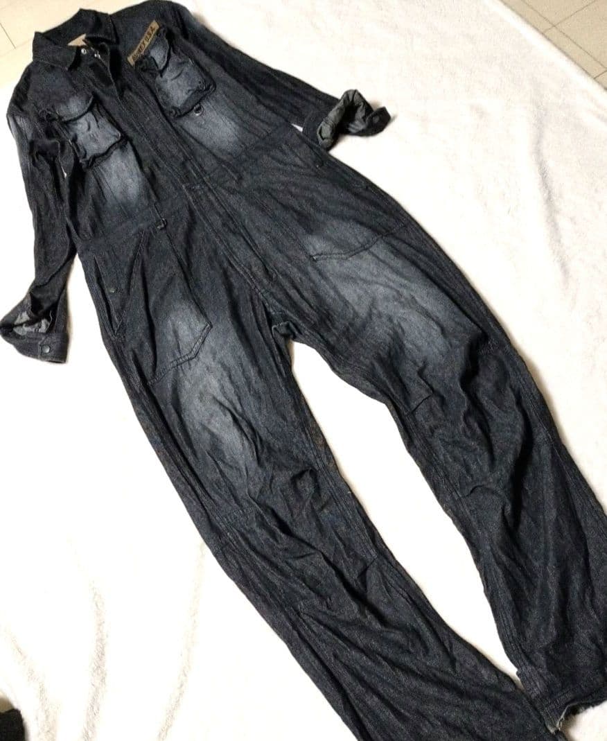 【希少】アヴィレックス AVIREX オーバーオール XL バックロゴ デニム