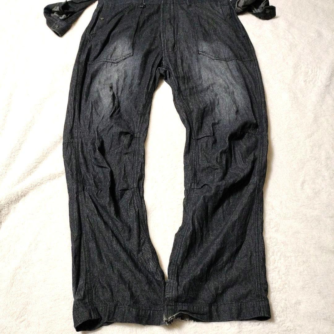 【希少】アヴィレックス AVIREX オーバーオール XL バックロゴ デニム