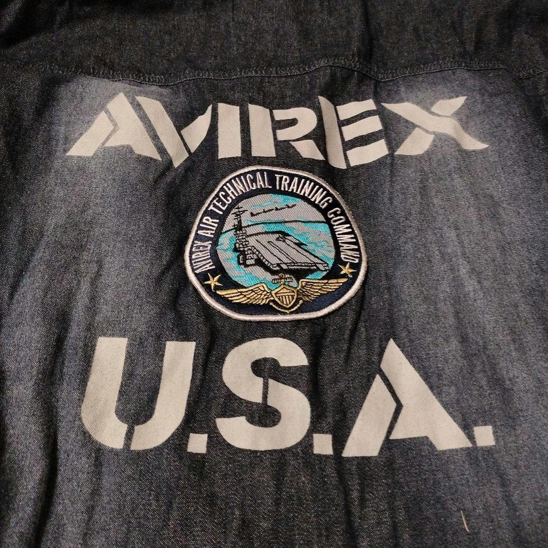 【希少】アヴィレックス AVIREX オーバーオール XL バックロゴ デニム