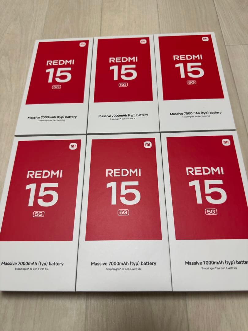 Xiaomi Redmi 15 5G 128GB 本体　6台セット