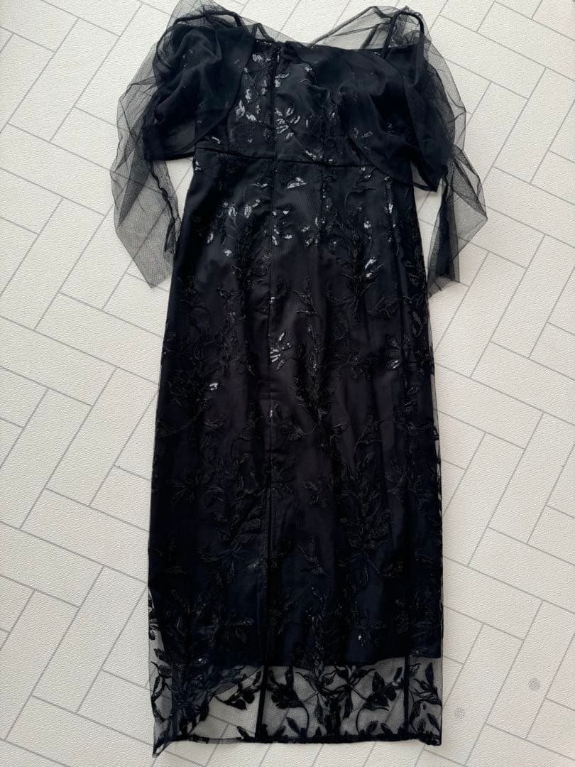 Mサイズ【LEJA】チュールロングスリーブリーフIラインドレスワンピース