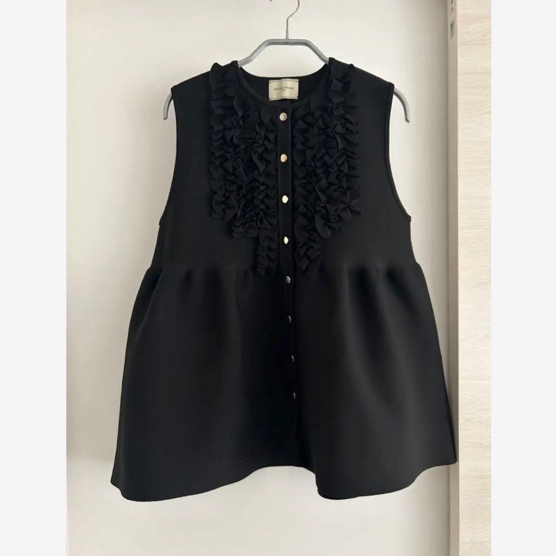 新品 23ss ユナイテッドアローズ P ミニフリル ニットベスト チュニック