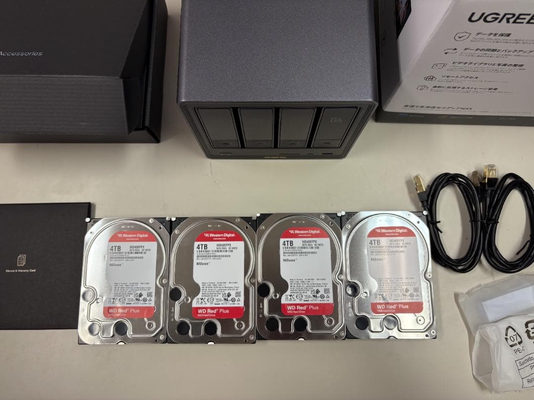 UGREEN DXP4800 Plus NAS 4ベイ ハードディスク４点セット