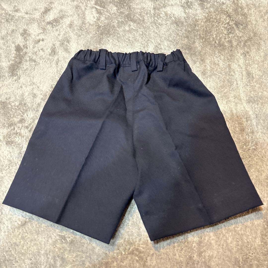 美品familiarネイビー上質ウールスーツジャケット＆ハーフパンツ120センチ