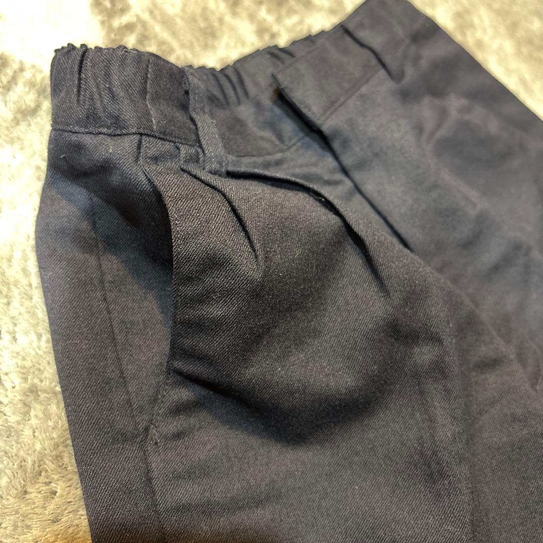 美品familiarネイビー上質ウールスーツジャケット＆ハーフパンツ120センチ