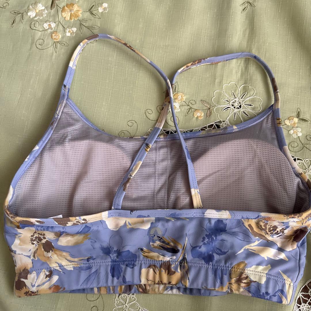 SUKALAスカーラ ブルー系花柄 ヨガウェア3点セット