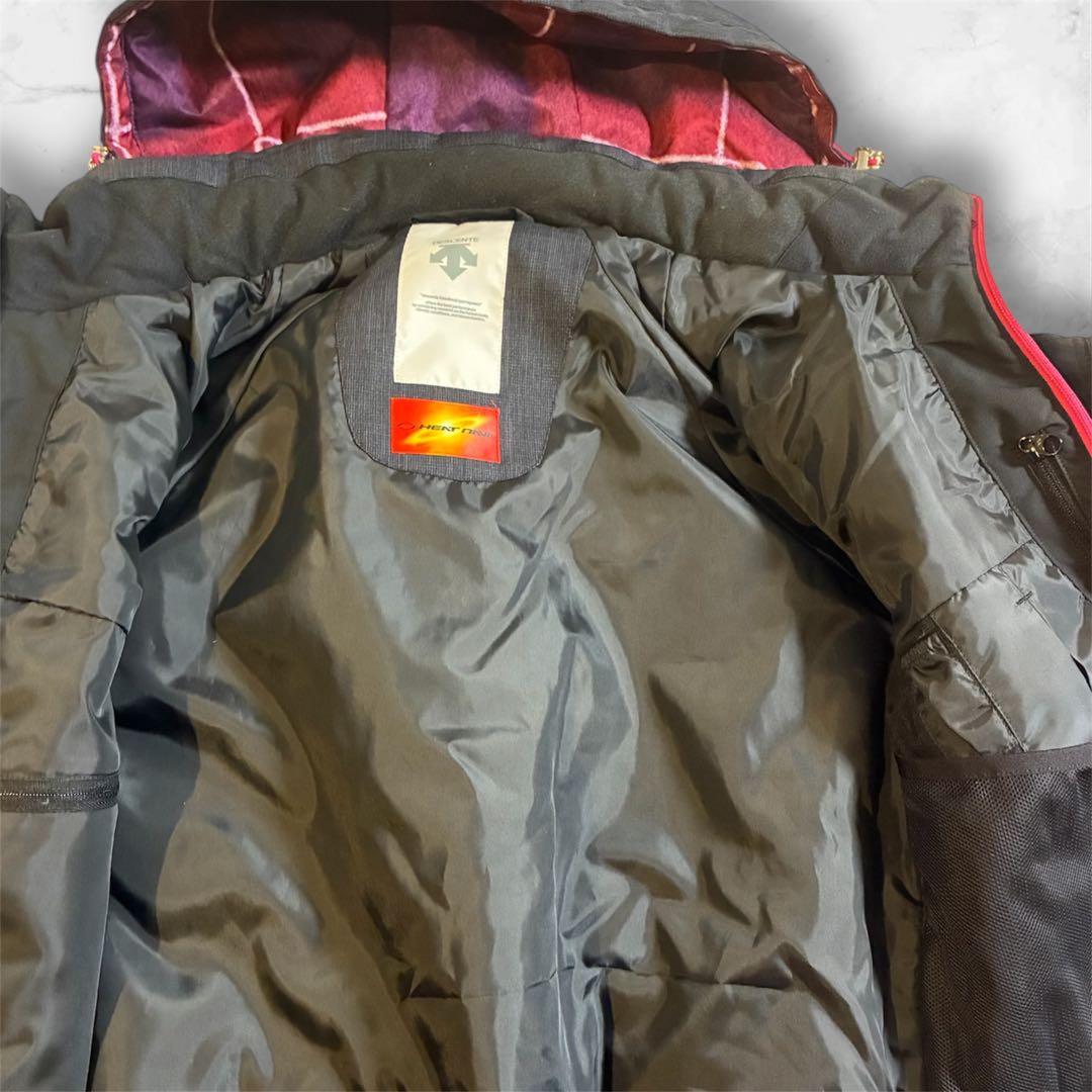 【美品】DESCENTE デサント スキーウェア 上下セット L 刺繍ロゴピンク