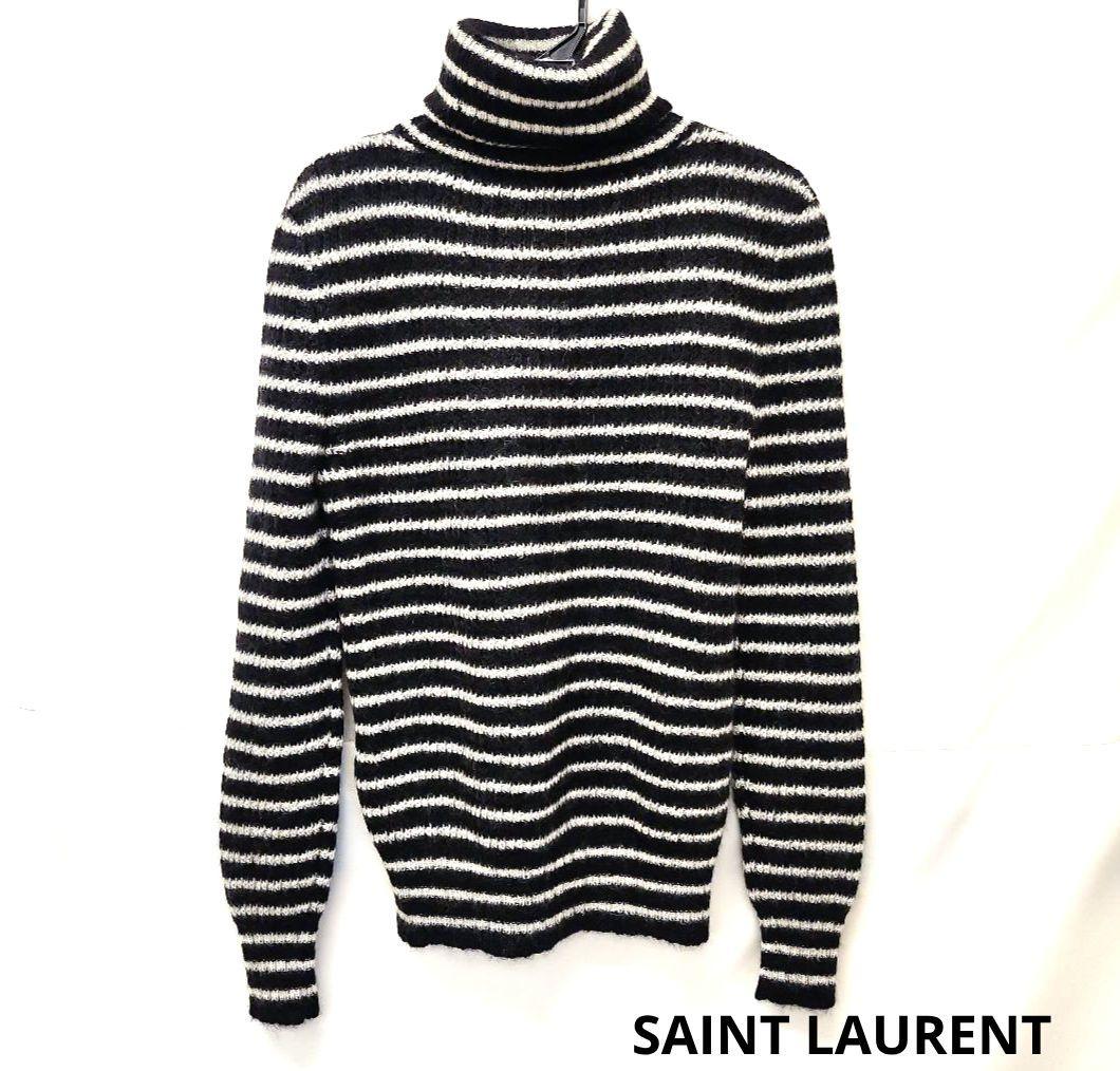 SaintLaurent サンローラン　ボーダー　メンズ　タートルネック　ニット
