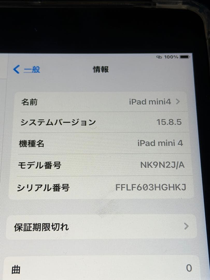 iPad mini 4シルバー本体 128GB 保証あり