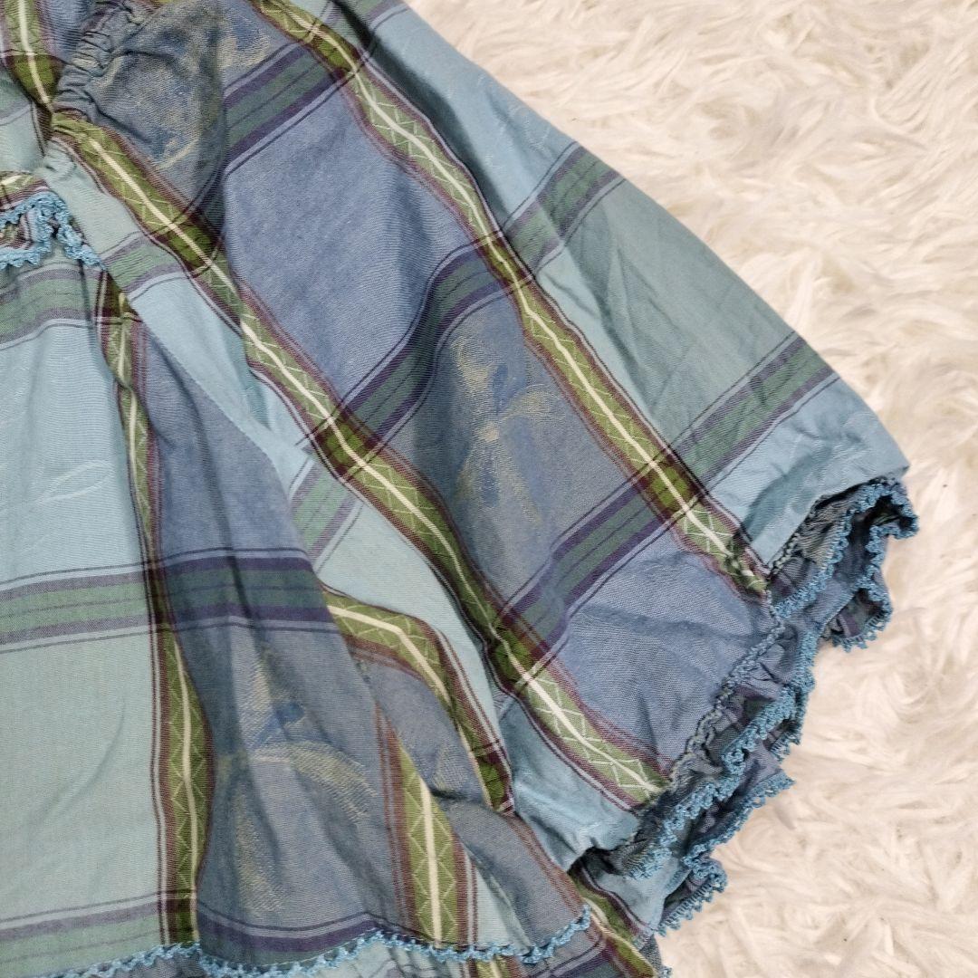 ピンクハウス　23SS　ピクニックチェック　チュニックブラウス　テディ