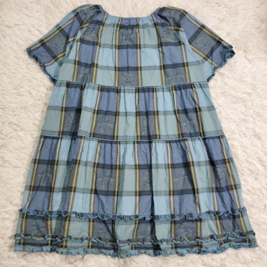 ピンクハウス　23SS　ピクニックチェック　チュニックブラウス　テディ