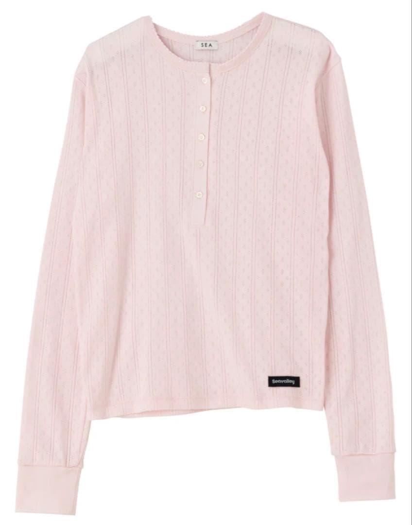 未使用★SEA ヘンリーネック L/S TEE★ピンク