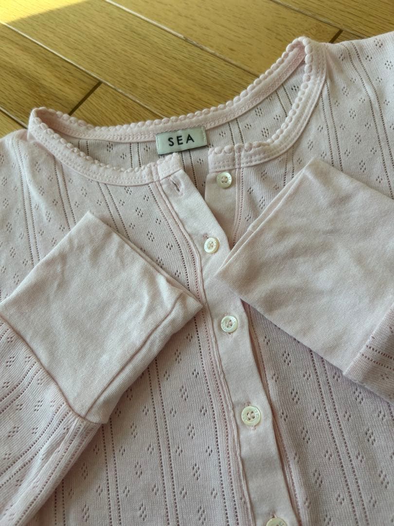 未使用★SEA ヘンリーネック L/S TEE★ピンク