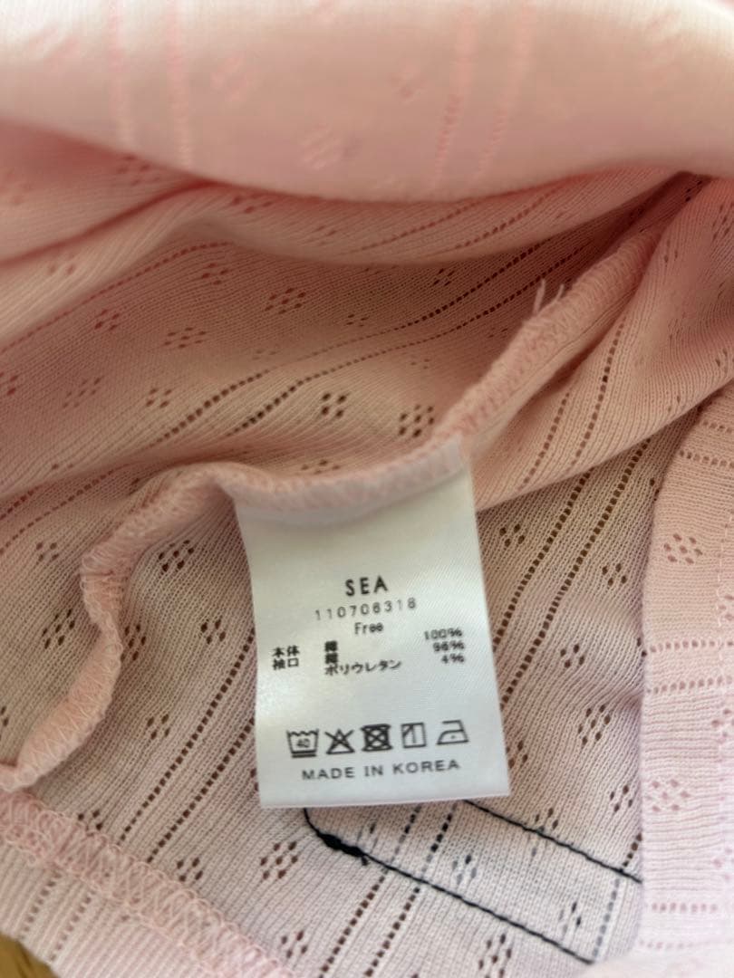 未使用★SEA ヘンリーネック L/S TEE★ピンク