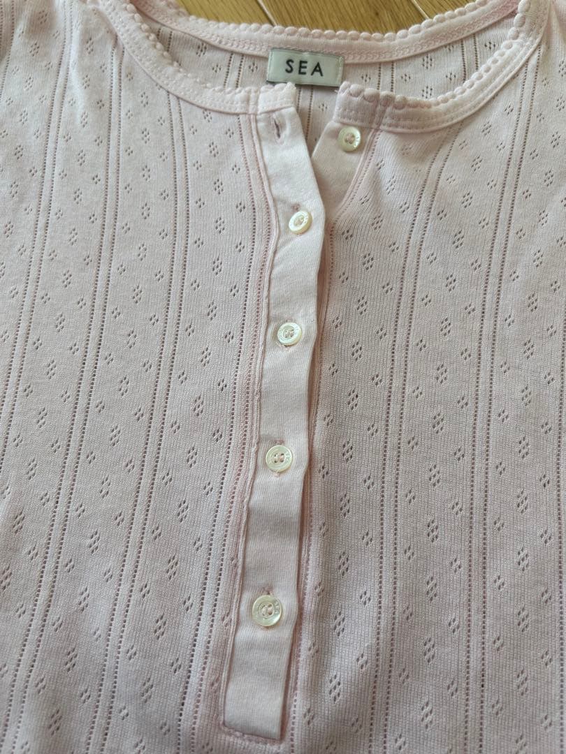 未使用★SEA ヘンリーネック L/S TEE★ピンク