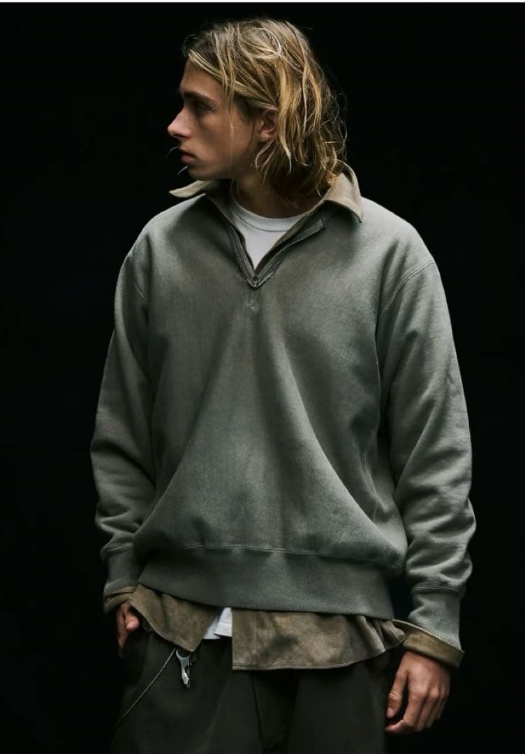 Y*a様 A.PRESSE Half Zip Rib Collar Sweats