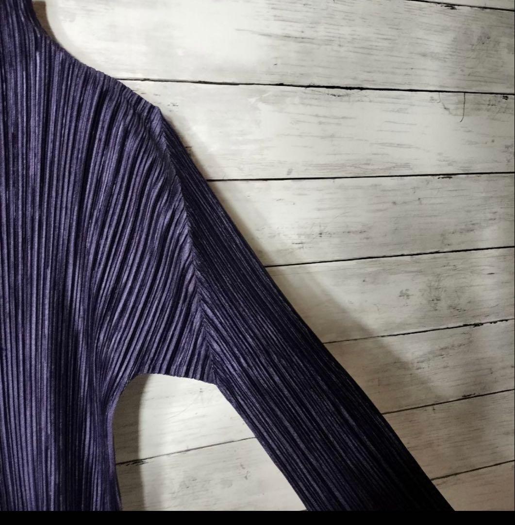 プリーツプリーズ イッセイミヤケ ハイネックロングワンピース 長袖 光沢