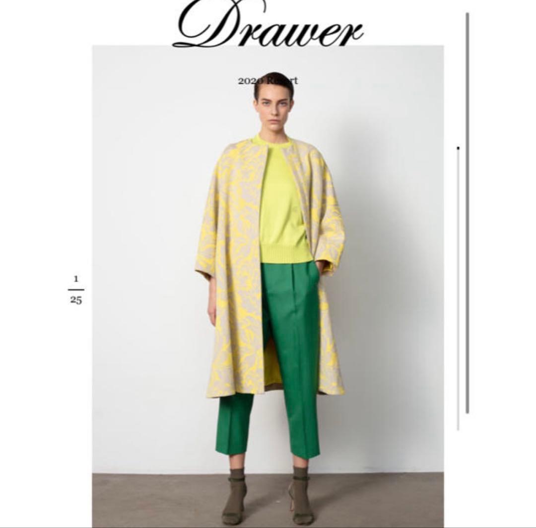 NO.1-115 Drater 36 ウールモヘア緑タックパンツ　美品テーパード