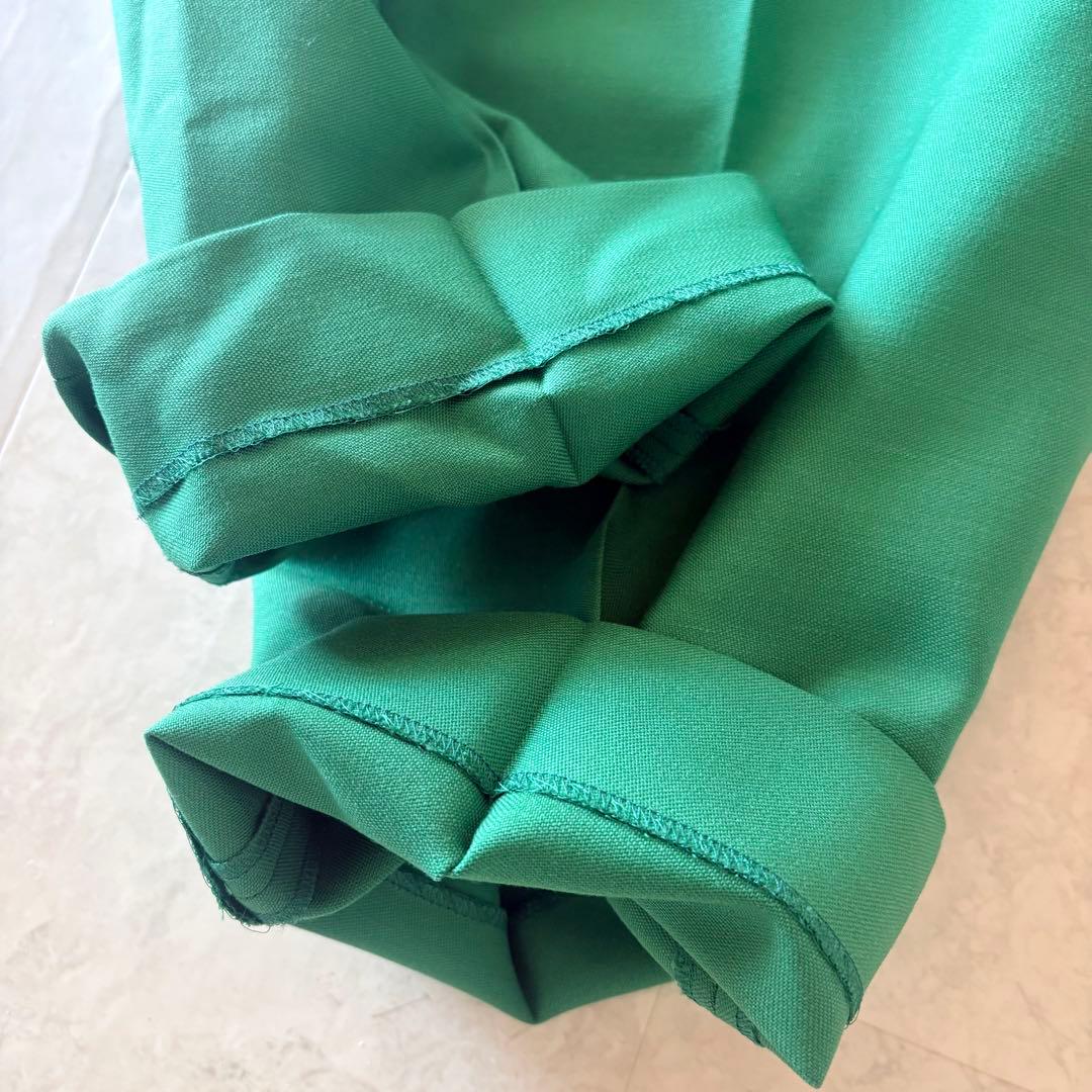 NO.1-115 Drater 36 ウールモヘア緑タックパンツ　美品テーパード