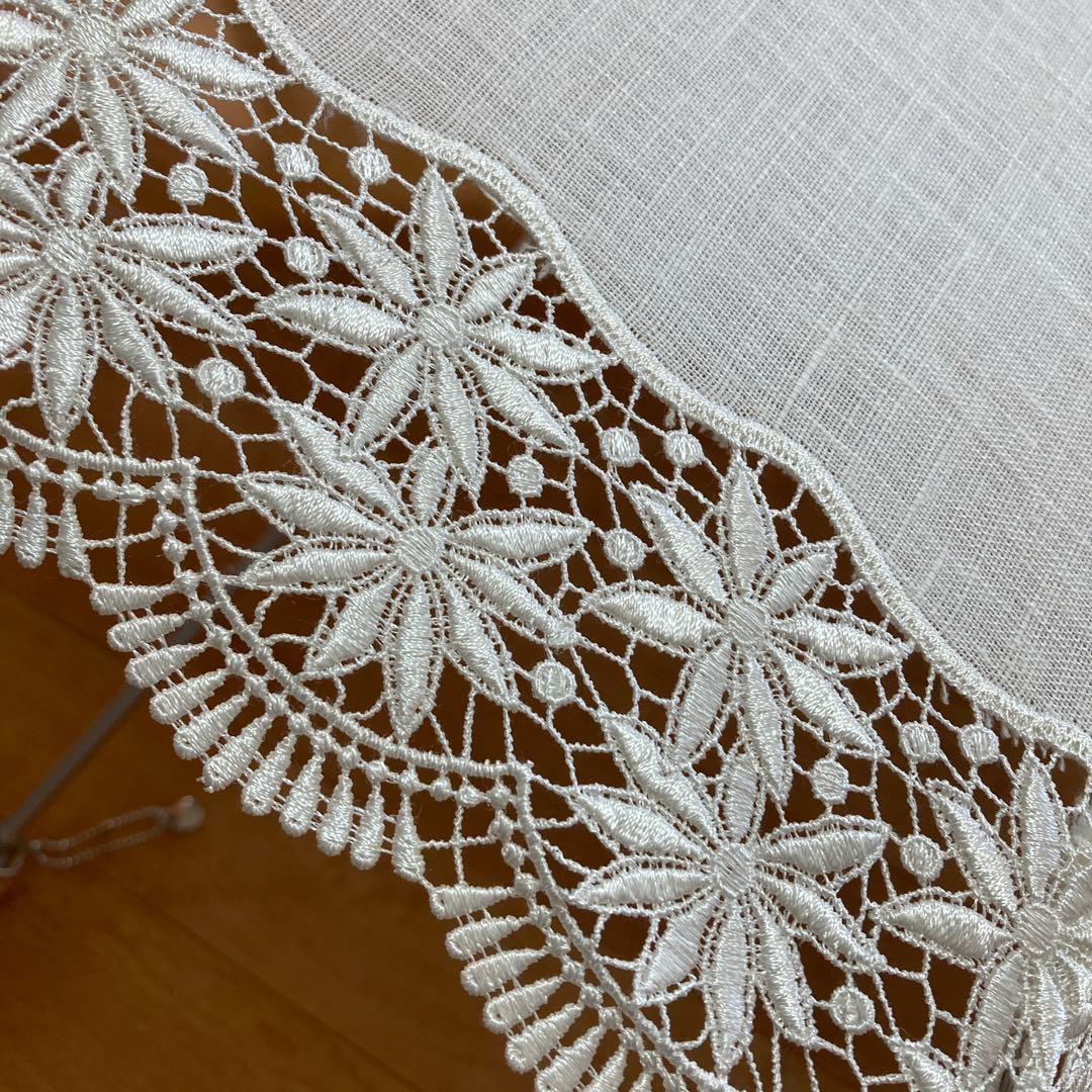 ホワイト レースエッジ 折りたたみ日傘