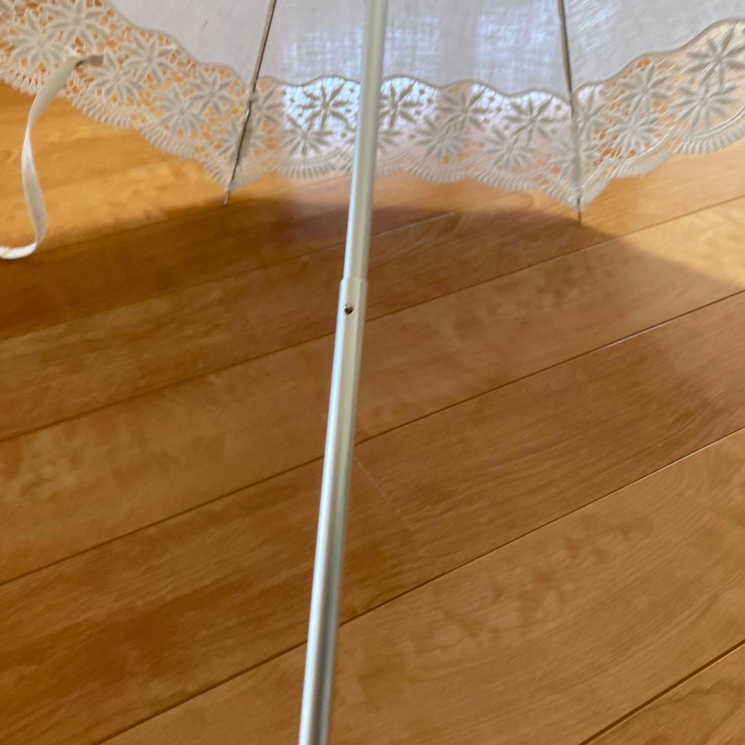 ホワイト レースエッジ 折りたたみ日傘