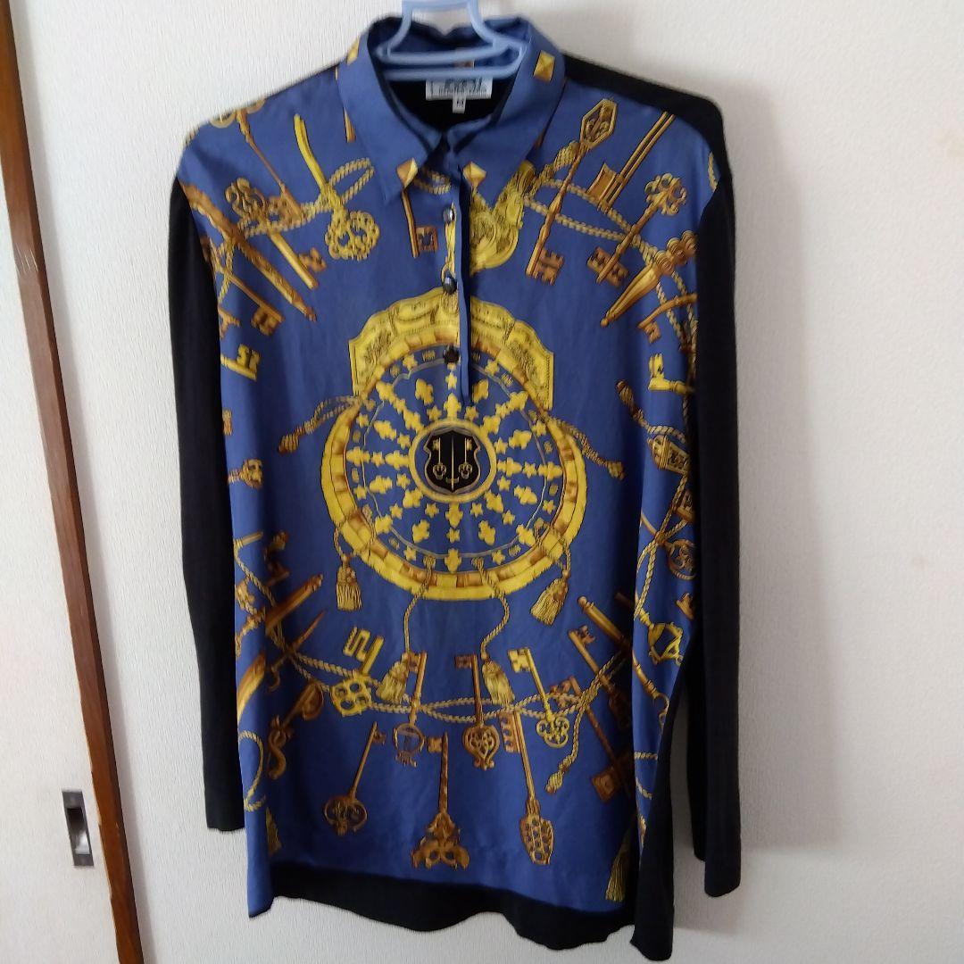 HERMES 鍵柄 長袖ポロシャツ M