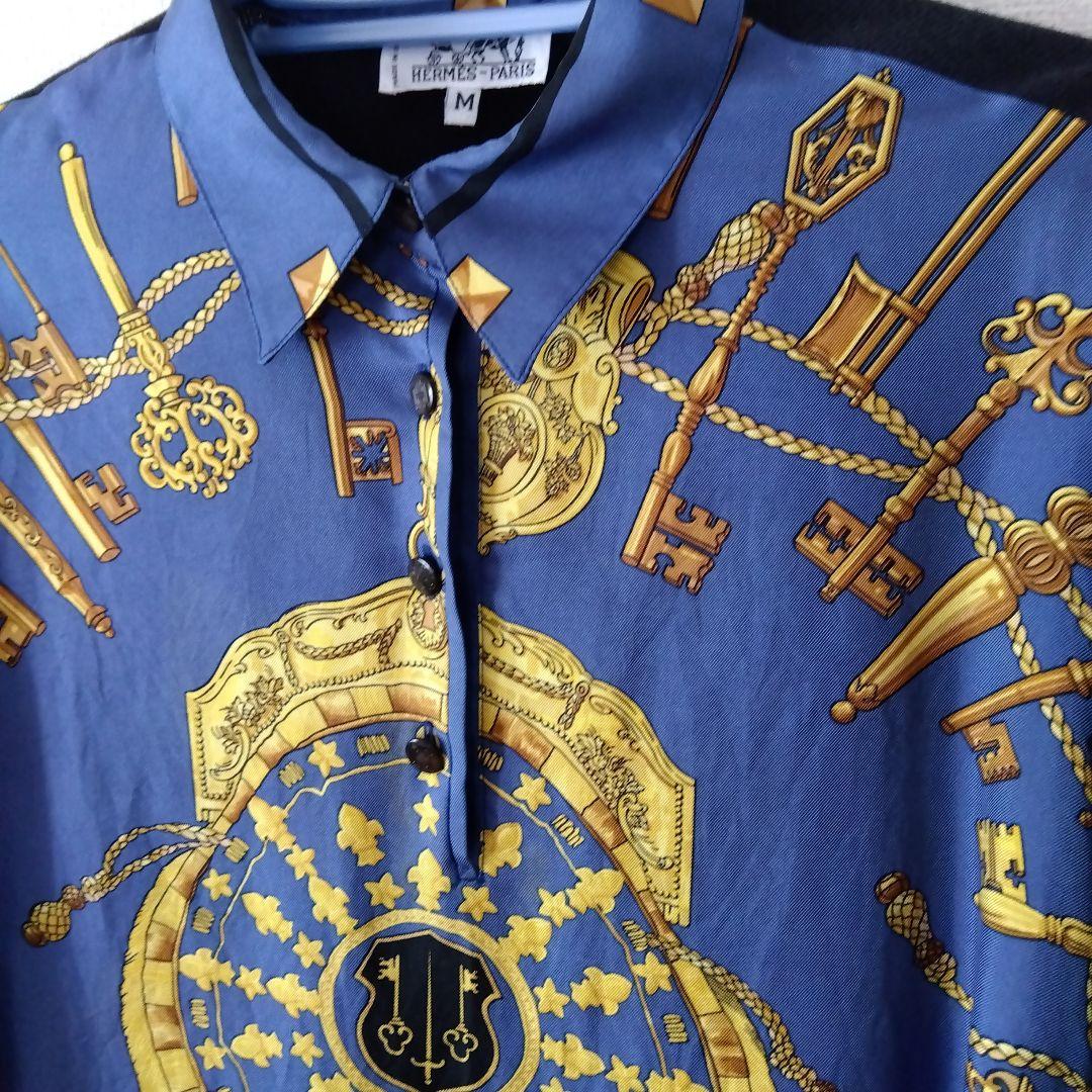 HERMES 鍵柄 長袖ポロシャツ M