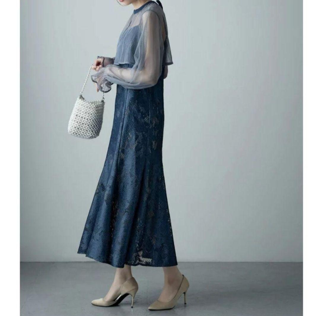 エトル 3wayシフォンボレロ&レースキャミドレス ワンピース 結婚式