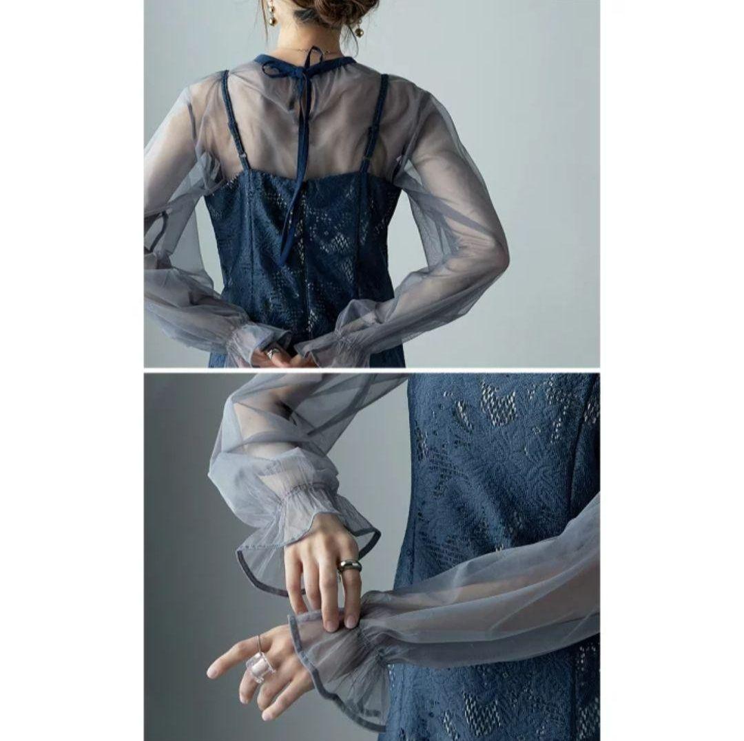 エトル 3wayシフォンボレロ&レースキャミドレス ワンピース 結婚式