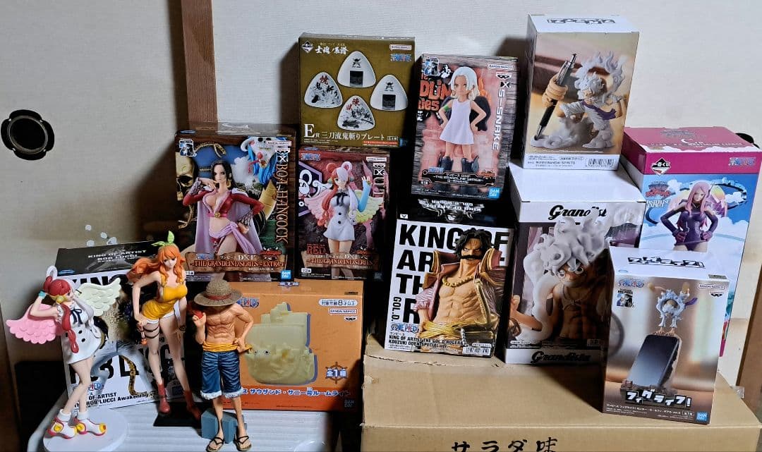 ワンピース フィギュア１１個未開封保管品+箱なし３体 合計１４セット-オマケ付