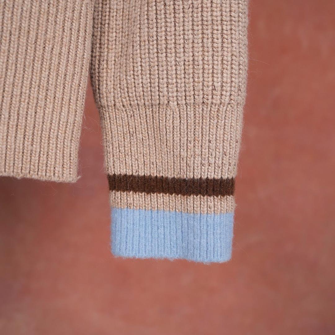 新品未使用 ami paris ブラウンウールカレッジセーター Sサイズ