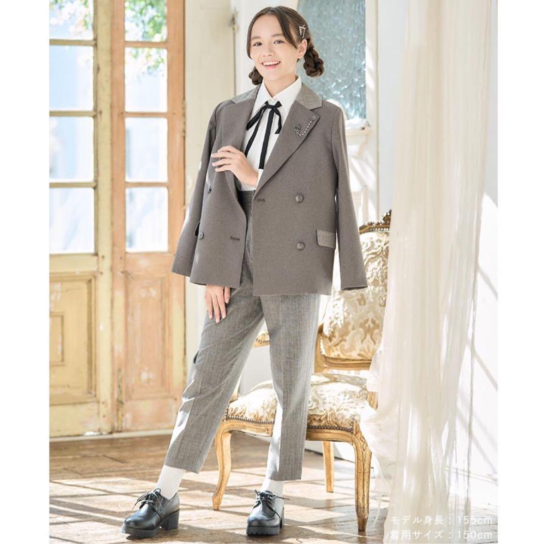 【1度のみ使用】アリサナ パンツスーツ 150cm ベージュ 卒業式 発表会