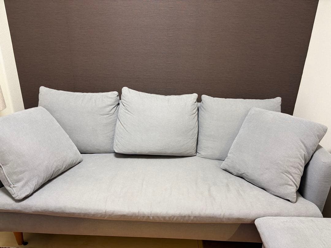 unico RAUFA ソファ 3S GY-K161C オットマン付き