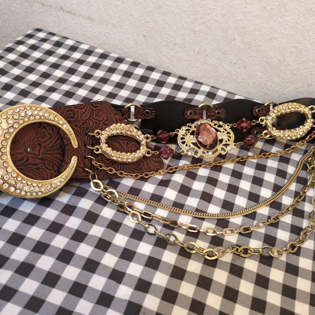 d.i.a ゴールド装飾レザーベルト