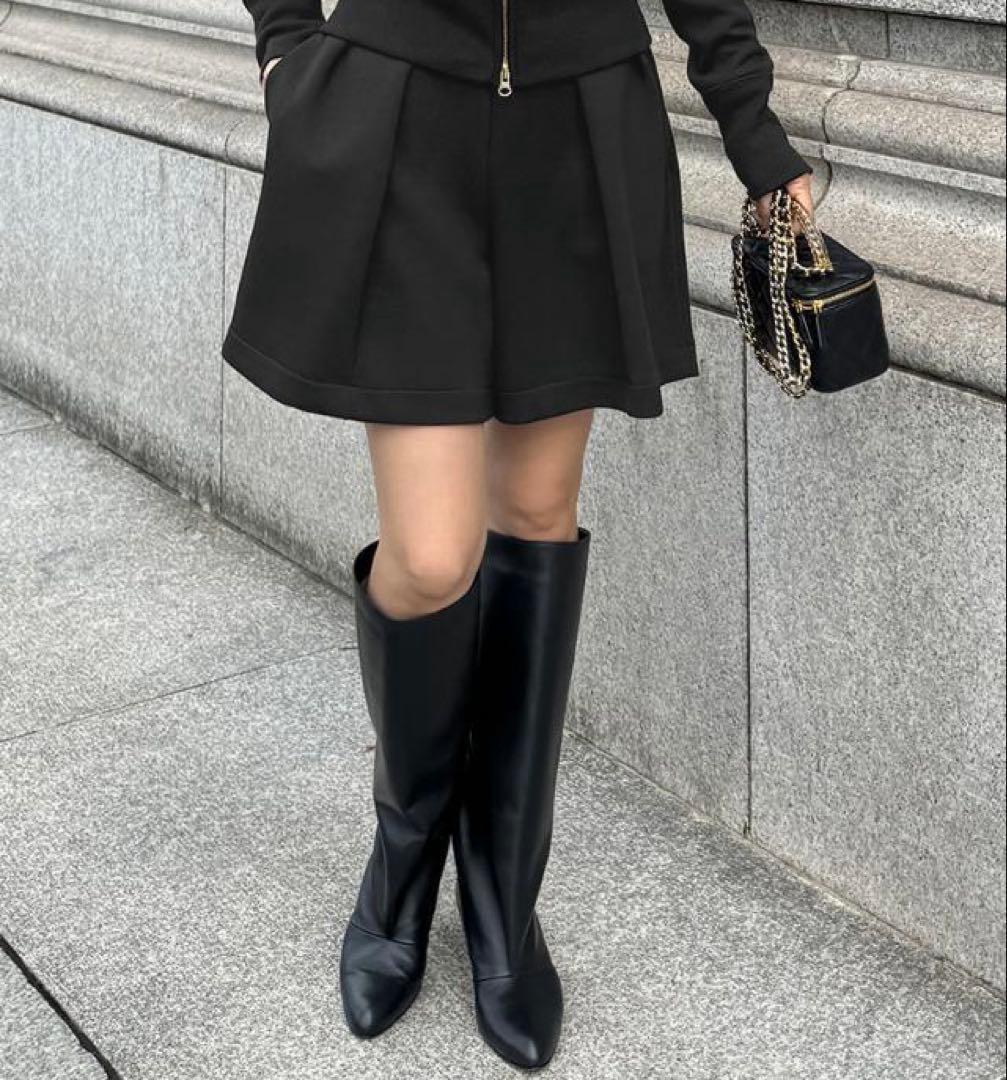 【極美品】JENNEジェンヌ 日本製美ラインストレッチキュロット