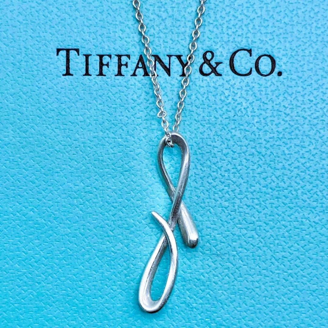 【美品】ティファニー　イニシャル　レター　F　f　ネックレス　シルバー　希少