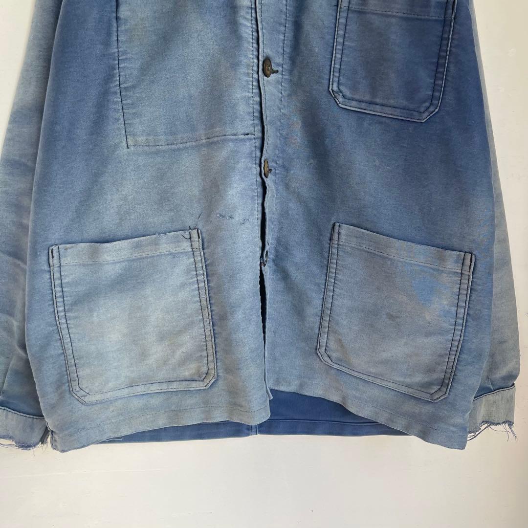 70s フレンチ モールスキンジャケット カバーオール ヴィンテージ フェード