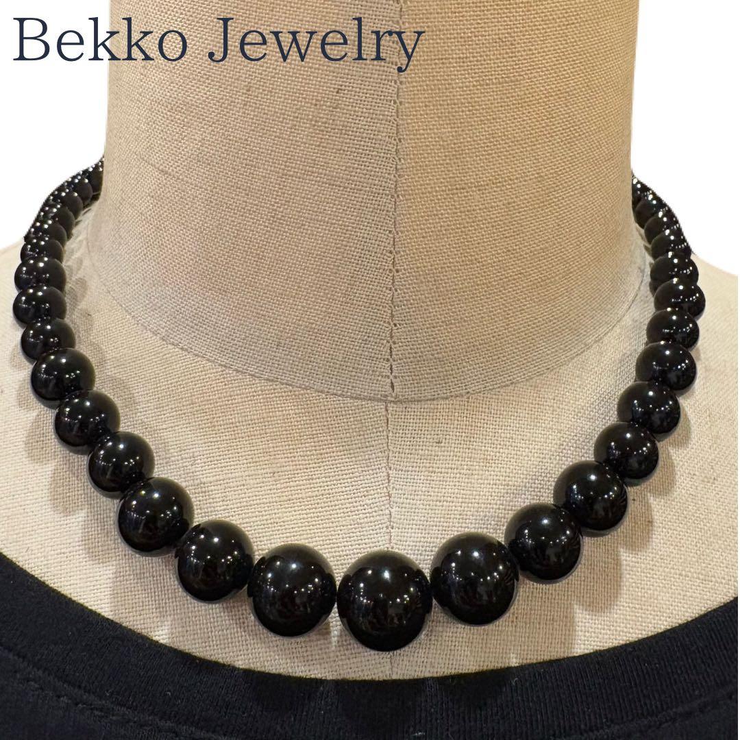 s*2様 本鼈甲 ネックレス グラデーション珠 43cm 黒鼈甲 天然素材