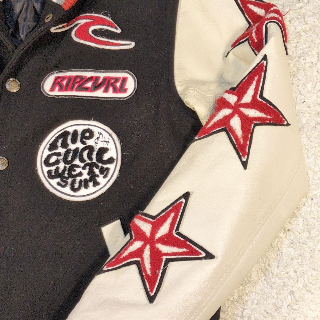 値下げ中1-42 RIPCURL スタジャン　袖レザー　ワッペン