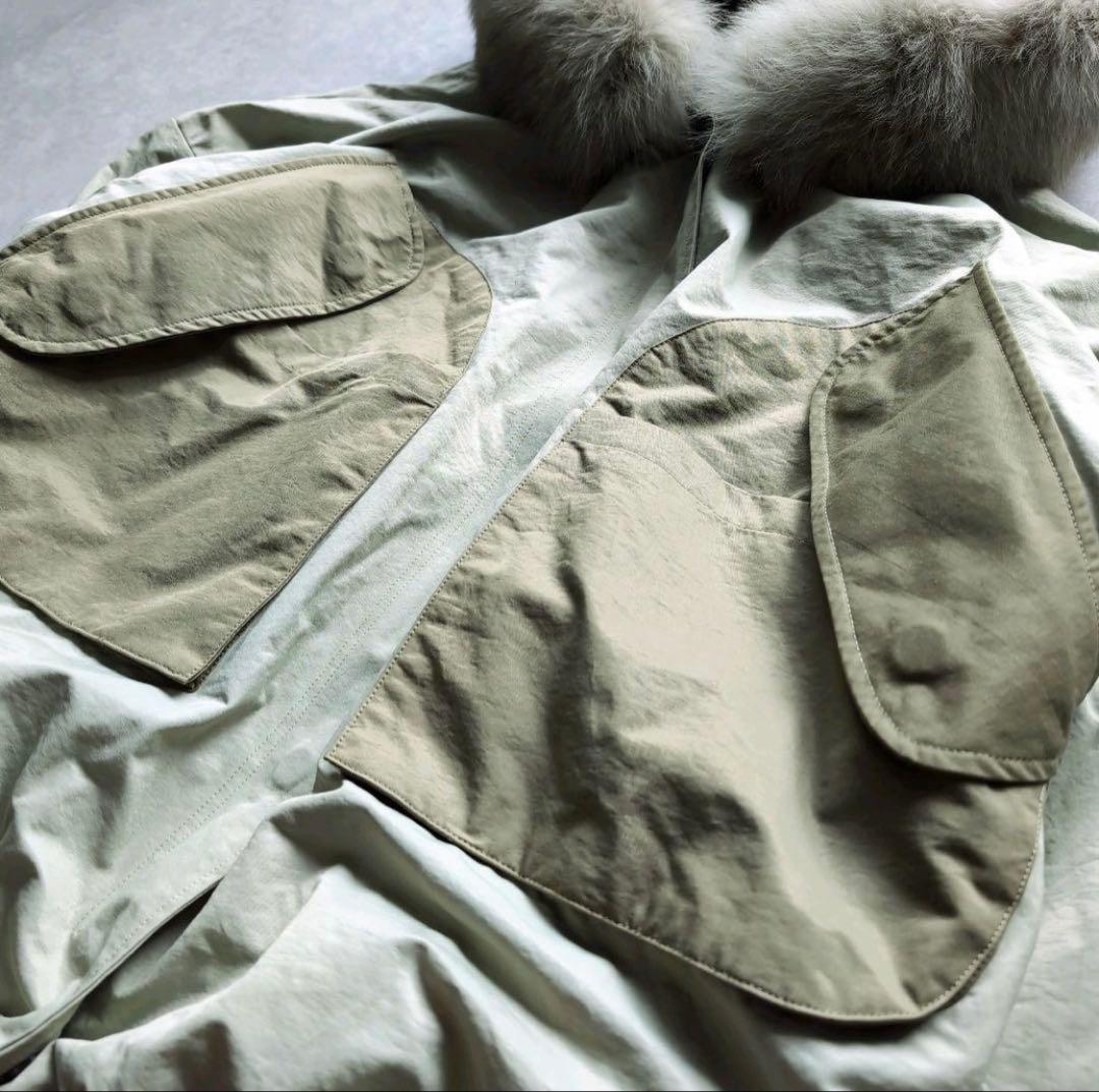 美品✨ スコットクラブ ミリタリーファーブルゾン フォックスファー カーキ 9号